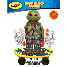 Load image into Gallery viewer, Kf6125 Teenage Mutant Ninja Turtles Series Michelangelo Boar Assembled Building Blocks Children's Educational Toys
