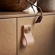 Load image into Gallery viewer, Drawer Cabinet Door Handle Leather Strap Belt Handle Brown Black Leather
