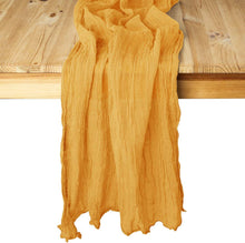 Load image into Gallery viewer, Voile Champray Table Runner Wedding Party Decoration Pleated Table Runner Tablecloth
