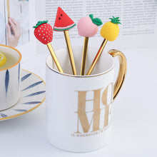 Load image into Gallery viewer, Fruit Fork Cute Children's Tableware Watermelon Spoon Doll Cake Dessert Fork Stainless Steel Coffee Spoon
