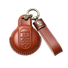 Load image into Gallery viewer, Mini Car Key Sleeve Cooper Mini Key Shell Women's  Handmade Genuine Leather Bag Buckle
