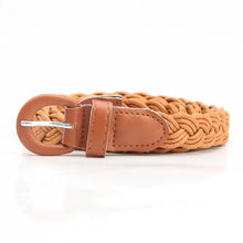 Load image into Gallery viewer, Woven Belt Pu Iron Button Fashionable All-Match Shirt Dress Decoration Belt
