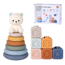 Load image into Gallery viewer, Infant Puzzle Building Blocks Cognitive Relief Square Soft Building Blocks Jenga Vinyl Building Blocks of Flexible Glue Toys
