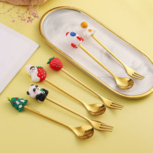 Load image into Gallery viewer, Cartoon Tableware Cat's Paw Spoon Cute Dessert Spoon Stainless Steel Spoon Doll Dessert Fruit Fork

