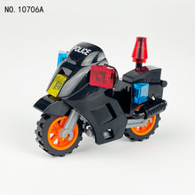 Load image into Gallery viewer, Raptor Patrol Motorcycle Black Small Particles Trolley Model Children Assembling Building Blocks Toy City Police
