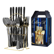 Load image into Gallery viewer, Product Stainless Steel Tableware 24-Piece Set 1010 Four Main Pieces Knife, Fork and Spoon
