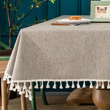 Load image into Gallery viewer, Rectangular Tablecloth Cotton Linen Tablecloth Waterproof and Oil-Proof Tablecloth Lace Design
