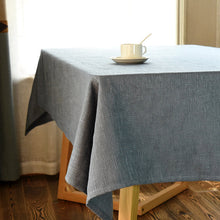 Load image into Gallery viewer, Linen Tablecloth Coffee Table Simple Solid Color round Table Fabric Japanese Cotton Linen Rectangular Tablecloth
