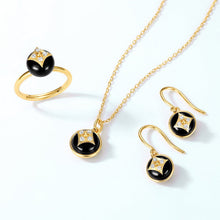 Load image into Gallery viewer, Women's Women's Pendant Clover Black Agate Silver S925 Silver Plated Clover Necklace Pendant for girls
