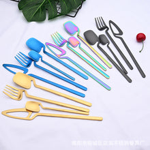 Load image into Gallery viewer, Stainless Steel Tableware Simple Personality Creative Hanging Wall Hanging Cup Knife, Fork and Spoon Hanging Cup Coffee Spoon Kit
