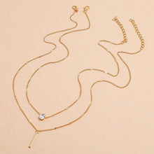 Load image into Gallery viewer, Rhinestone Water Drop Women's Necklace Strip Double-Layer Pendant Simple Necklace
