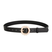 Load image into Gallery viewer, Fashion Trend round Pearl Pin Buckle Highlight Temperament Noble Belt
