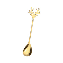 Load image into Gallery viewer, Coffee Dessert Spoon Stainless Steel Spoon Deer Spoon Christmas New Year Gift
