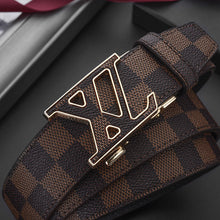 Load image into Gallery viewer, Business Casual Automatic Buckle Belt High-End Genuine Leather Fashion Check Pattren All-Match Pants Belt
