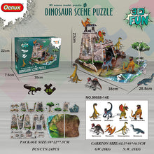 Load image into Gallery viewer, Jurassic Dinosaur Model 3D 3D Puzzle Model Scene Decoration Double Ridge Dragon Dragon Tyrannosaurus Rex Animal Model Children's Educational Toys
