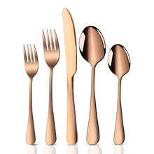 Load image into Gallery viewer, 1010 Stainless Steel Tableware Set Titanium-Plated Matte Black Western Food/Steak Knife, Fork and Spoon Five Components

