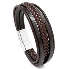 Load image into Gallery viewer, Popular Ornament Simple Woven Leather Bracelet Simple All-Match Men's Magnetic Buckle Bracelet Bracelet
