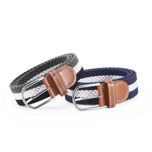 Load image into Gallery viewer, Hole Pin Buckle Belt Women's Canvas Elastic Waistband Casual Stretch Woven Leather Belt
