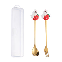Load image into Gallery viewer, Q Christmas Dessert Spork Set Cute Doll Dessert Spoon Cartoon Tableware Fruit Fork Portable Coffee Spoon
