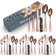 Load image into Gallery viewer, Set Stainless Steel 24-Piece Set 6-Piece Set Creative Western Food Steak Knife, Fork and Spoon
