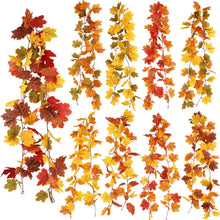 Load image into Gallery viewer, 5pcs/Set Artificial Maple Leaf Vine Artificial Plant Rattan Christmas Wall Hanging Plastic Wickers Plants
