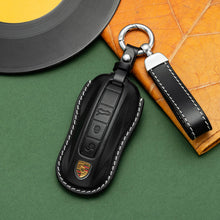 Load image into Gallery viewer, For Porsche Cayenne Taycan Key Cover Panamera Macan718/911 Car Key Protective Shell Genuine Leather Bag
