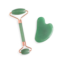 Load image into Gallery viewer, Special Natural Pink Crystal Pink Crystal Heart-Shaped Scraping Piece Whole Jade Roller Massager Set Box
