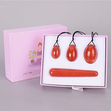 Load image into Gallery viewer, Jade Vulva Egg Massage Stone Redstone Yoni Four-Piece Set Female Postpartum Exercise Massage Stick
