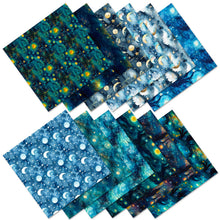 Load image into Gallery viewer, 12 Sheets/Pack Blue Starry Sky Album Clipbook Hand Account Cards Background Paper 6-Inch Pattern Sticker DIY Journal Material

