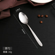 Load image into Gallery viewer, Stainless Steel Tableware Set with Light Handle Dining Knife Spoon Fork Tea Spoon Four-Piece Set Hotel Gift
