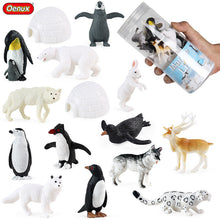 Load image into Gallery viewer, Barrel Mini Polar Animal Model Set Animal Toys Penguin Polar Bear Igloo Ornaments
