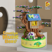Load image into Gallery viewer, 656017 Music Box Building Blocks Girls' Small Particles Assembling Educational Building Blocks Tree House Toys
