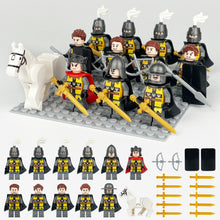 Load image into Gallery viewer, Mini Medieval Soldier Cartoon Figures-Doll Knight Corps Doll Model White Horse Black Shield Accessories

