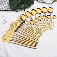 Load image into Gallery viewer, Stainless Steel Tableware Portugal Steak Knife and Fork Portable Ins Hotel Western Style Golden Western Food Knife and Fork
