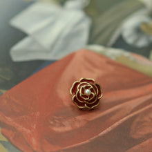 Load image into Gallery viewer, 5pcs/Set Pearl Camellia Buttons Black White Metal Buttons Suit Cardigan Decorative Buckle
