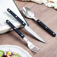 Load image into Gallery viewer, Simple French Black Tableware Suit Steak Knife and Fork Dessert Spoon Fork Combination Household Tableware
