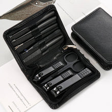Load image into Gallery viewer, Stainless Steel Nail Clippers Set 9 Pieces Black Nail Tools Quality Nail Clippers Full Set Nail Clippers Set
