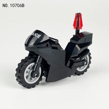 Load image into Gallery viewer, Raptor Patrol Motorcycle Black Small Particles Trolley Model Children Assembling Building Blocks Toy City Police
