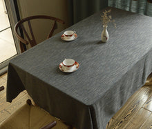 Load image into Gallery viewer, Linen Tablecloth Coffee Table Simple Solid Color round Table Fabric Japanese Cotton Linen Rectangular Tablecloth
