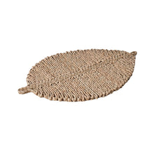 Load image into Gallery viewer, Leaf placemat Hand-woven cassava thermal insulation mat Home simple straw dining table coaster
