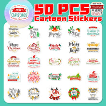 Load image into Gallery viewer, 50pcs Christmas Phrase Stickers New Product Creative Gift Bag Gift Box Birthday Label Party Christmas Stickers
