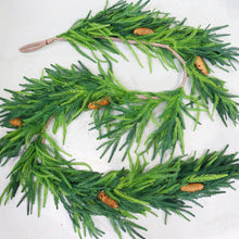 Load image into Gallery viewer, 170Cm simulated pine needle vines, Christmas decoration artificial pine needle wall hanging plastic green plants, decorative vines
