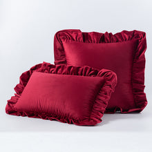 Load image into Gallery viewer, Ruffled Solid Color Pillow Cover Velvet Sofa Home Soft Backrest Cushion Cover
