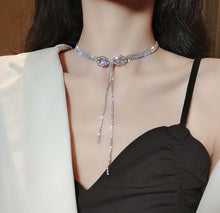 Load image into Gallery viewer, Bowknot Diamond Tassel Necklace Clavicle Chain Women's Body Accessories

