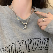 Load image into Gallery viewer, Titanium Steel Double-Layer Necklace Women's All-Matching Graceful Sweater Chain Design Sense Advanced Clavicle Chain

