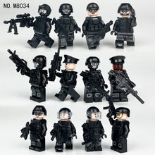 Load image into Gallery viewer, 12pcs/Set Black SWAT M8034 Small Particles Doll Toy Weapon Pieces Accessories Assembling Children's Building Blocks Toys

