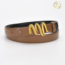 Load image into Gallery viewer, Smooth Buckle Leather Belt Women's Fashion All-Match Casual Jeans Belt Women's
