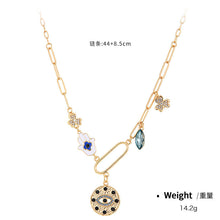 Load image into Gallery viewer, Women's Mystic Coin Diamond-Embedded Embossed Pendant Bib Necklace
