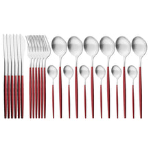 Load image into Gallery viewer, Matte Portugal Stainless Steel Knife, Fork and Spoon Western Food/Steak Knife and Fork Dessert Spoon Fork Tableware
