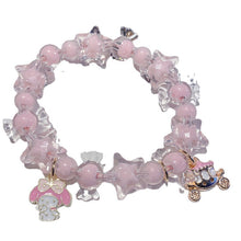 Load image into Gallery viewer, Korean Style New Girls' Niche Cartoon Bracelet Fresh Children Crystal Beaded Cinnamoroll Babycinnamoroll Student Jewelry
